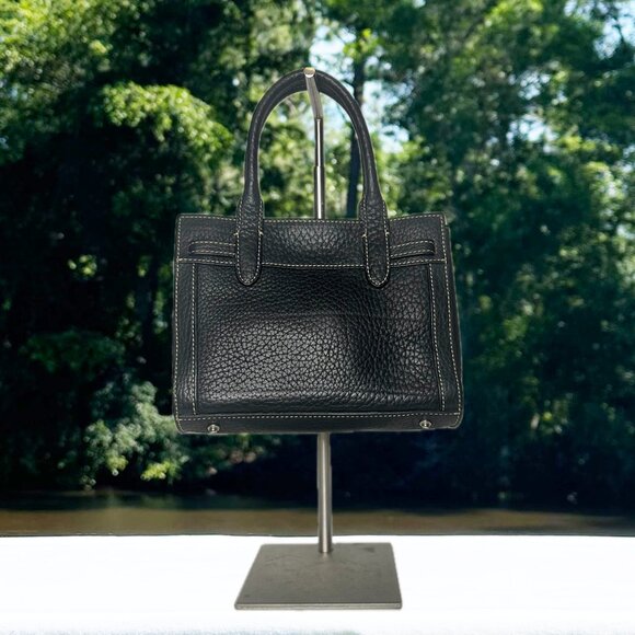 Dooney & Bourke Vintage Mini Tassel Tote Black Leather Silver Hardware EUC - Picture 3 of 14